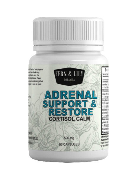 Adrenal Support & Restore – Cortisol Calm Herbal Complex for Stress Relief & Energy Balance